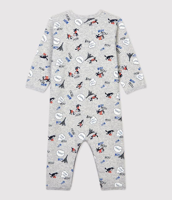 Dors-bien sans pieds bébé Paris en coton biologique gris BELUGA/blanc MULTICO