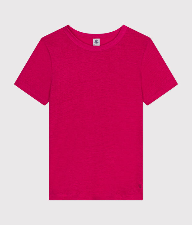 Tee-shirt en lin femme rose