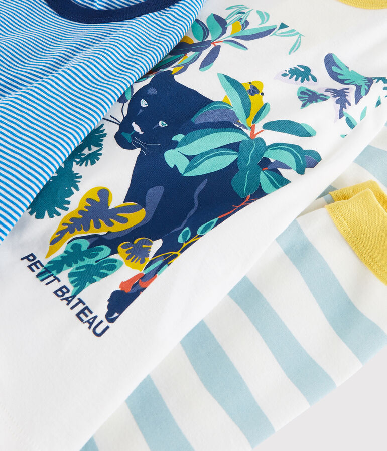 Lot de 2 pyjamas petite gar&ccedil;on en c&ocirc;te multicouleur