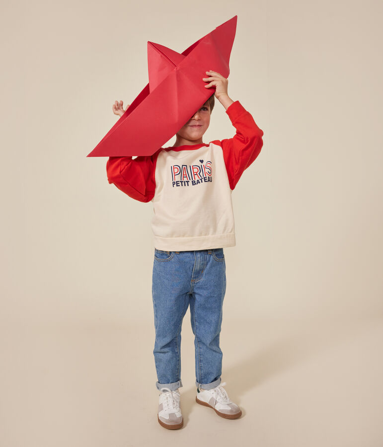Sweatshirt en molleton l&eacute;ger enfant rouge AVALANCHE/ AURORA