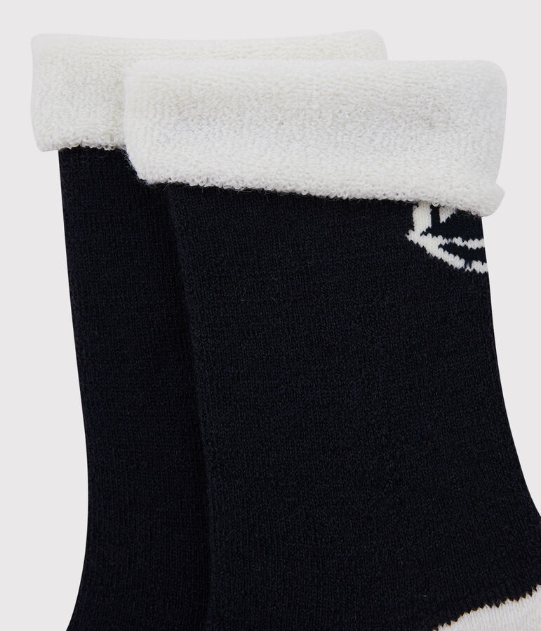 Chaussettes chaudes fille-gar&ccedil;on bleu