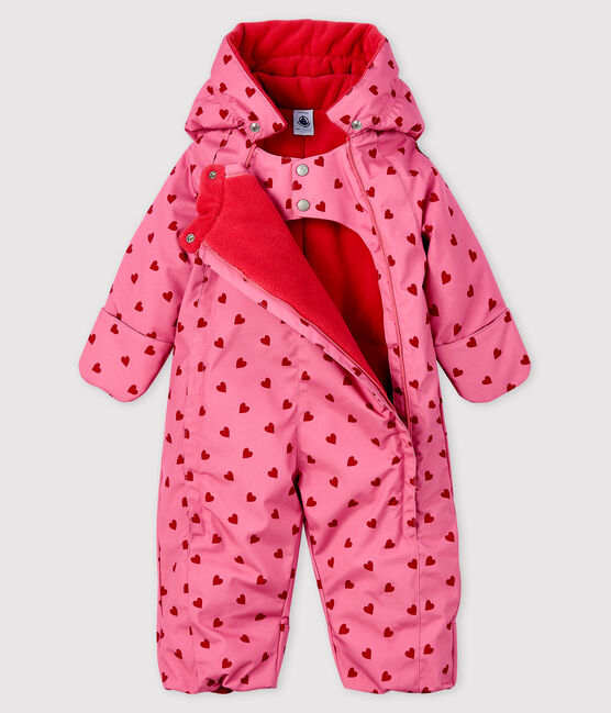 Combipilote bébé fille rose CHEEK/rouge TERKUIT