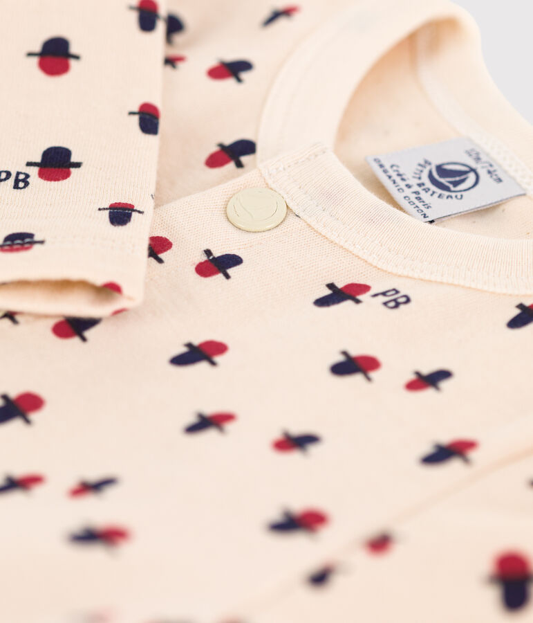 Cardigan b&eacute;b&eacute; imprim&eacute; en tubique blanc AVALANCHE/ MULTICO