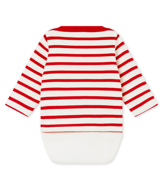 Body marinière iconique bébé garçon blanc MARSHMALLOW/rouge TERKUIT