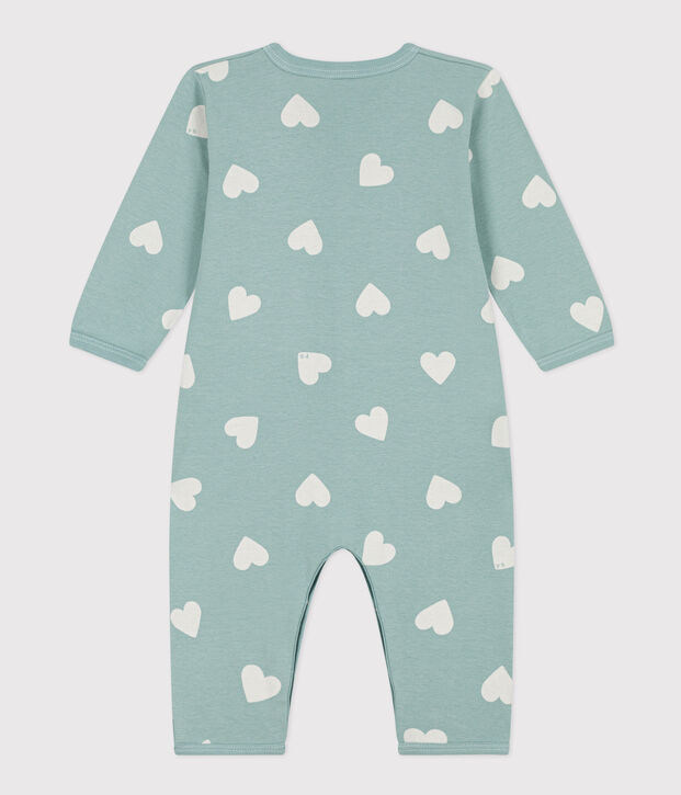 Pyjama b&eacute;b&eacute; sans pieds imprim&eacute; en coton vert/&eacute;cru