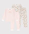 Lot de 2 pyjamas fleur et rayé petite fille en coton variante 1