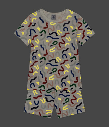 Pyjama short imprimé phosphorescent en coton enfant