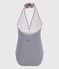 Maillot de bain une pièce femme à rayures bleu MEDIEVAL/blanc MARSHMALLOW