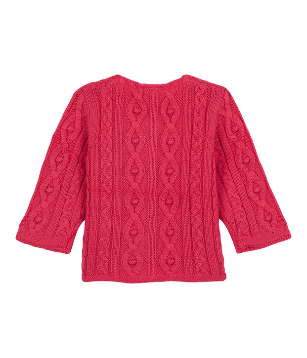 Cardigan torsad&eacute; rose
