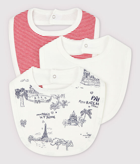 Lot de 3 bavoirs Paris bébé en côte variante 1