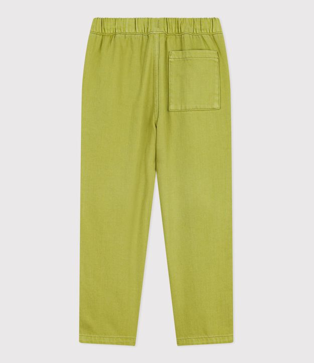 Pantalon enfant en coton vert
