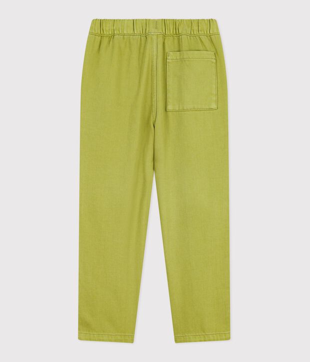 Pantalon enfant en coton vert