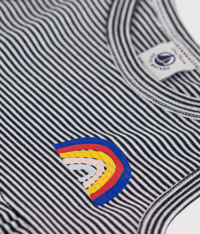 Robe sans manche en coton ray&eacute; b&eacute;b&eacute; bleu SMOKING/blanc MARSHMALLOW