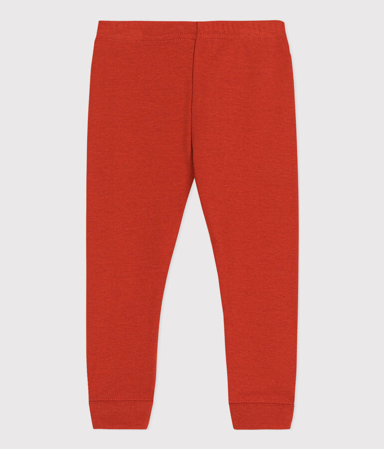 Legging b&eacute;b&eacute; uni en coton rouge HARISSA