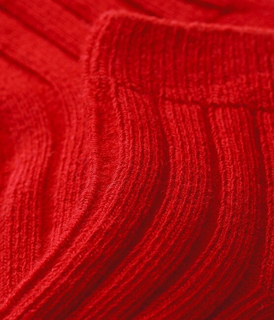 Chaussettes en côtes bébé mixte rouge TERKUIT