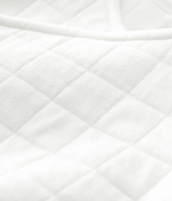 Cardigan bébé matelassé en coton biologique blanc MARSHMALLOW