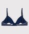 Soutien-gorge paddé pois fille en coton et élasthanne bleu MEDIEVAL/blanc MARSHMALLOW