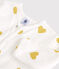 Dors-bien bébé cœurs jaunes en coton biologique blanc MARSHMALLOW/jaune OCRE