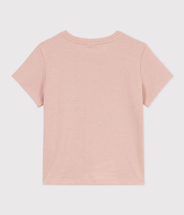 Tee-shirt imprim&eacute; en coton enfant fille rose