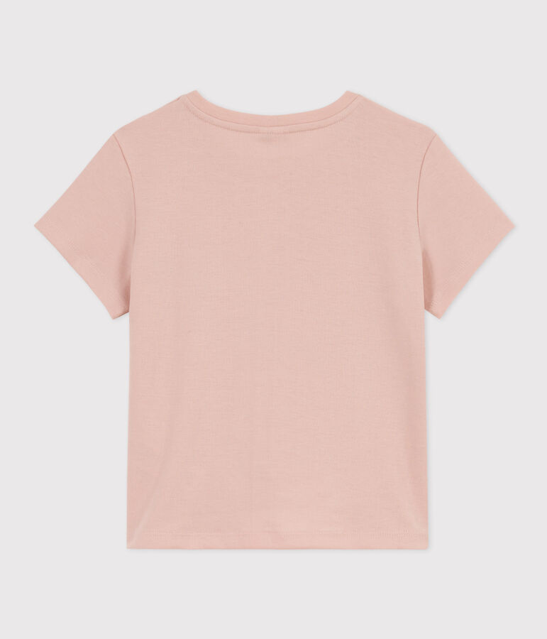 Tee-shirt imprim&eacute; en coton enfant fille rose SALINE