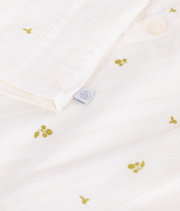 Blouse b&eacute;b&eacute; en coton sans manches en coton, imprim&eacute;e fleurs blanc/vert