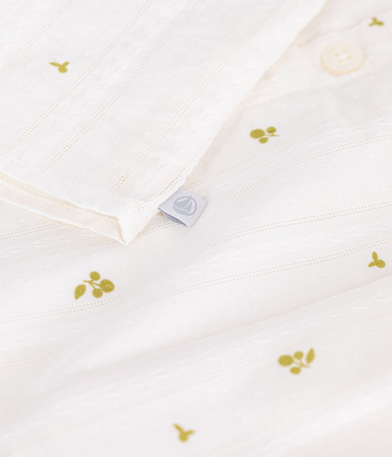 Blouse b&eacute;b&eacute; en coton sans manches en coton, imprim&eacute;e fleurs blanc/vert