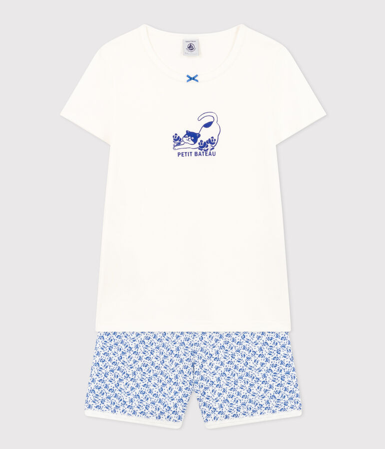 Pyjama short en coton enfant bleu MARSHMALLOW/ INCOGNITO
