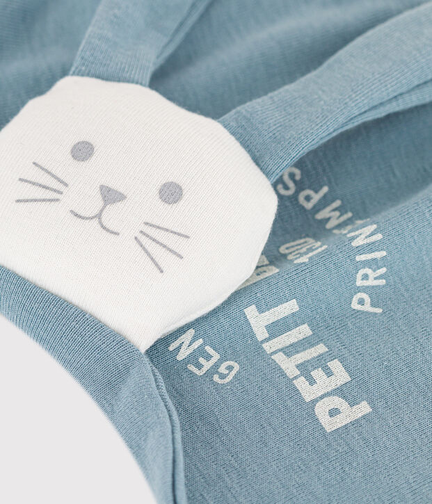 Doudou 130 printemps en coton bleu