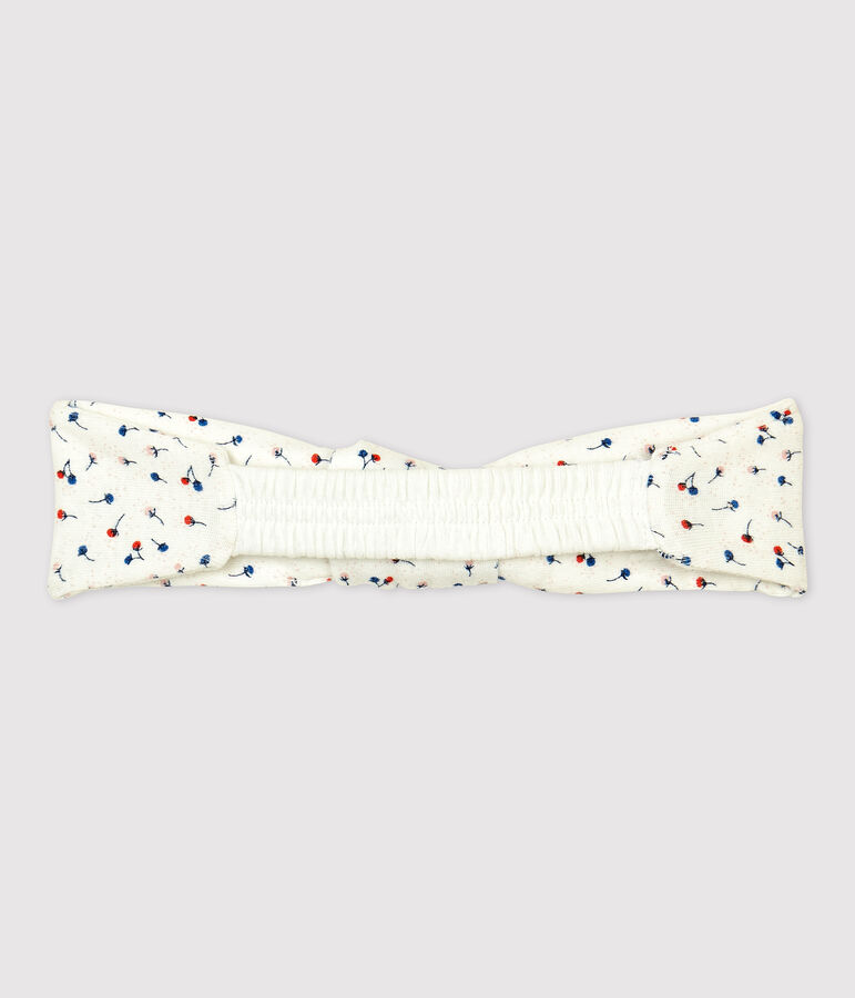 Bandeau en coton enfant fille blanc MARSHMALLOW/blanc MULTICO
