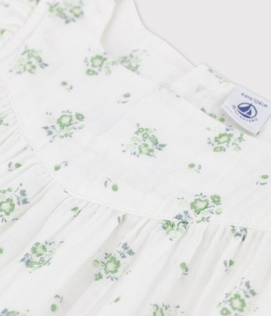 Blouse imprimée en gaze de coton bio enfant fille blanc MARSHMALLOW/blanc MULTICO