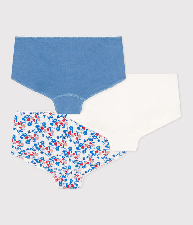 Lot de 3 shorties enfant en coton fleuris multicouleur