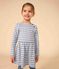 Robe manches longues en coton épais à rayures enfant fille AZUL/ MONTELIMAR