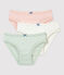 Lot de 3 culottes ajour&eacute;es petite fille en coton biologique multicouleur