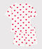 Pyjacourt c&oelig;ur en coton femme blanc/rouge