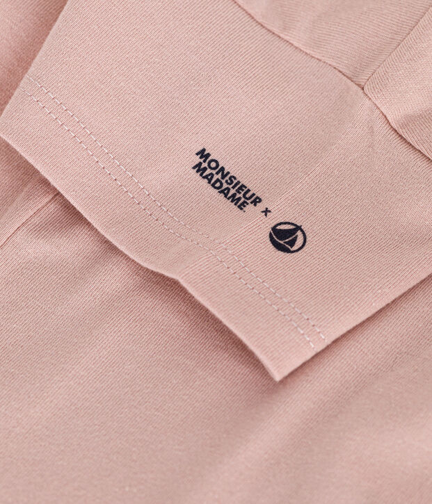 Tee-shirt Monsieur Madame en coton b&eacute;b&eacute; rose