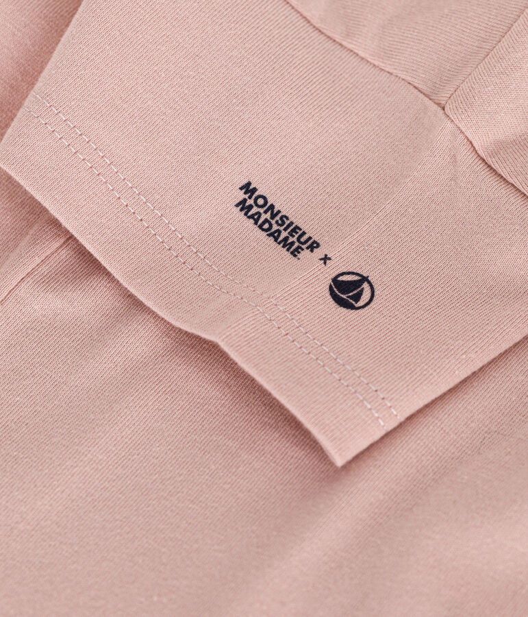 Tee-shirt Monsieur Madame en coton b&eacute;b&eacute; rose