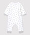 Combinaison longue imprimé marmottes bébé en coton biologique blanc MARSHMALLOW/gris GRIS