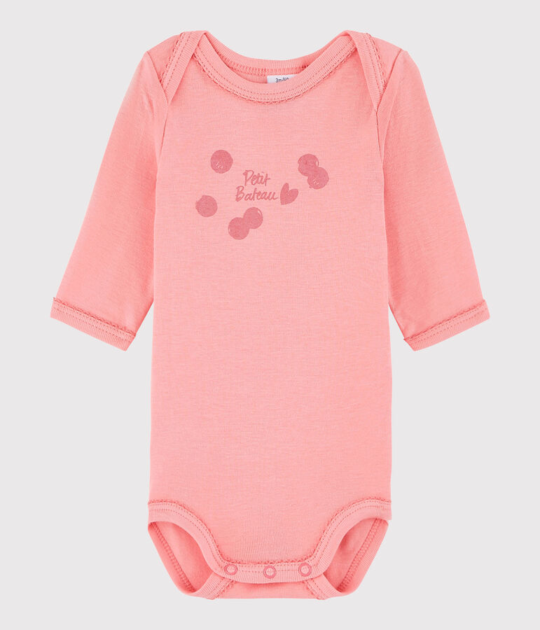 Body manches longues b&eacute;b&eacute; fille rose