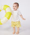 Tee-shirt manches courtes en jersey flammé bébé blanc MARSHMALLOW