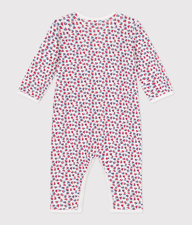 Pyjama b&eacute;b&eacute; en coton sans pieds imprim&eacute; blanc/rouge/multicouleur
