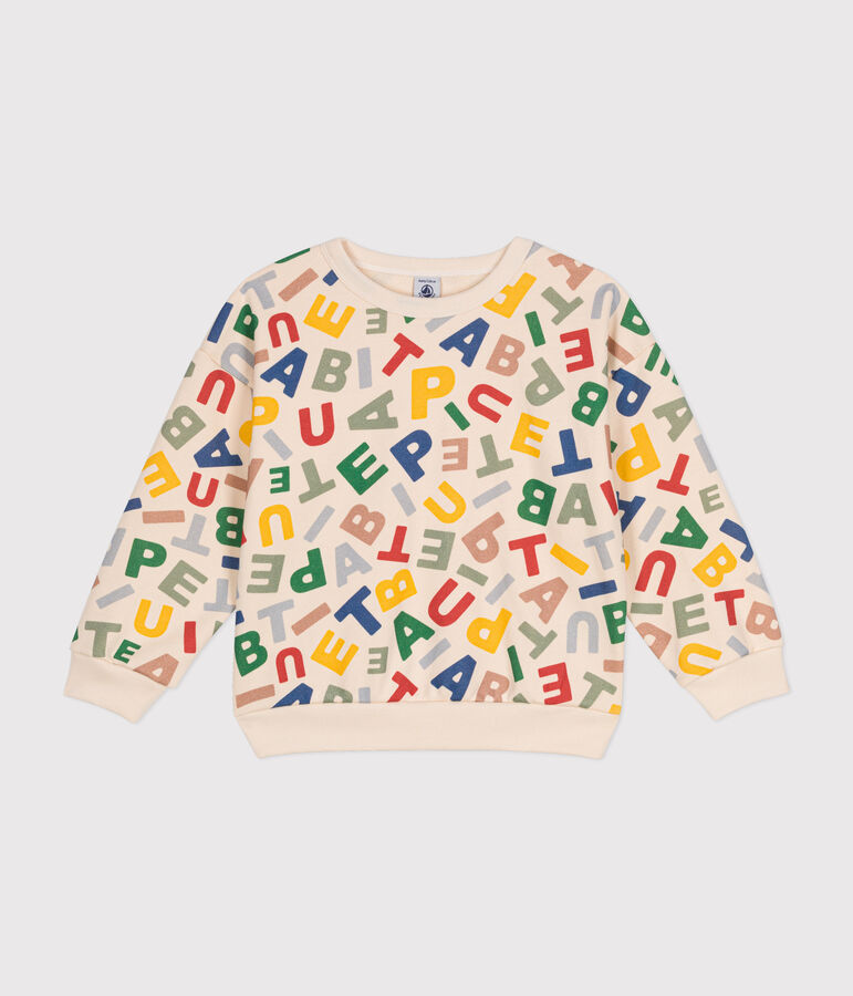 Sweatshirt en molleton enfant gar&ccedil;on blanc AVALANCHE/ MULTICO