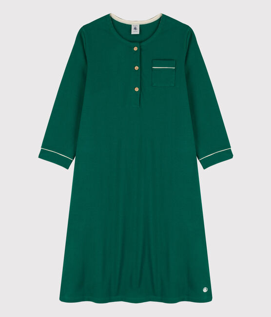 Chemise de nuit petite fille en coton vert EVERGREEN