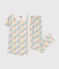 Pyjama en coton imprimé motif fleurs enfant blanc MARSHMALLOW/blanc MULTICO