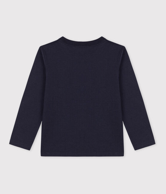 Tee-shirt manches longues en coton enfant garçon bleu SMOKING