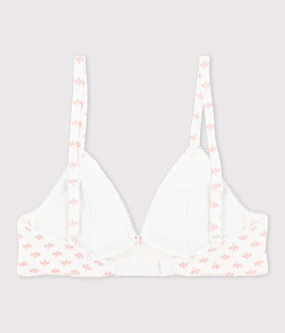 Soutien gorge paddé fille imprimé blanc ECUME/rose VENUS/ MULTICO