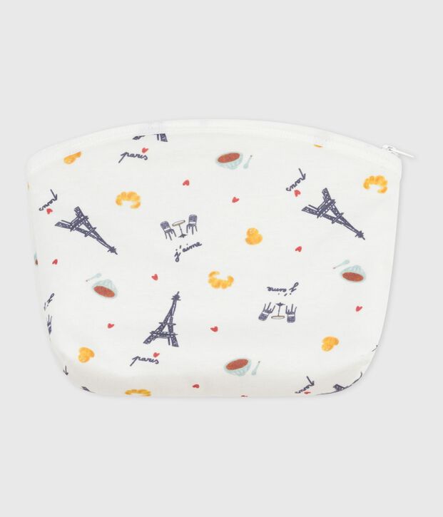 Pochette b&eacute;b&eacute; en coton imprim&eacute; Paris blanc/multicouleur