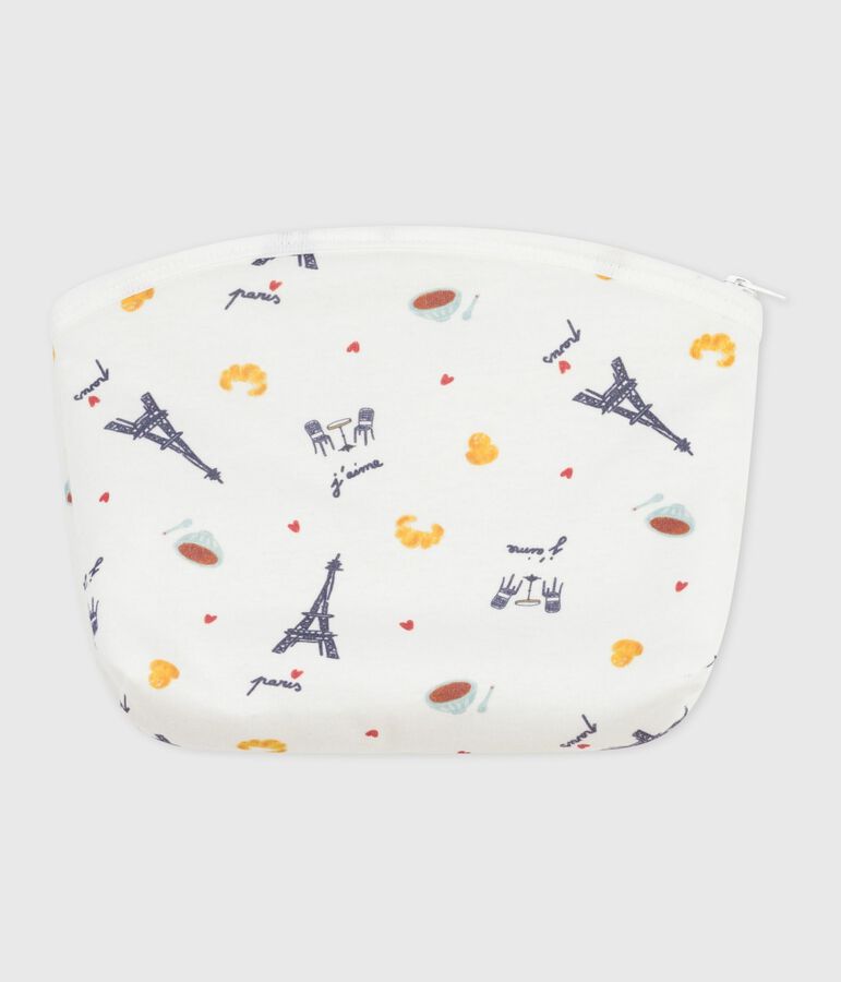 Pochette b&eacute;b&eacute; en coton imprim&eacute; Paris blanc MARSHMALLOW/blanc MULTICO