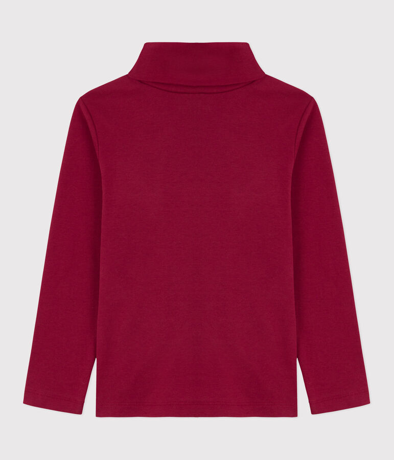 Sous-pull enfant en coton uni rouge AMARANTE