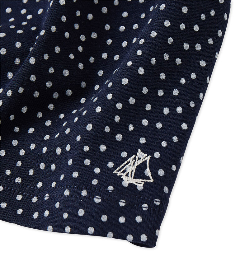 T-shirt b&eacute;b&eacute; fille imprim&eacute; bleu SMOKING/blanc LAIT