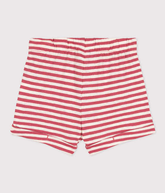 Short bébé en jersey flammé rayé rose PAPI/beige AVALANCHE